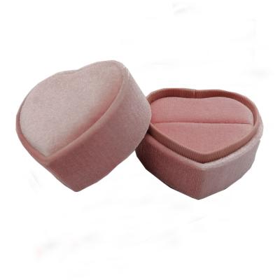 China Jewelry Box Wholesale Customized Heart Shaped Cardboard Rigid Pink Ring Box Gift Box For Rings for sale