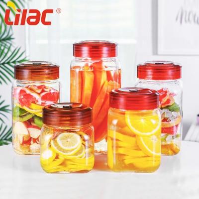 China Free sample 900ml/1000ml/1300ml/1500ml/1700ml/2400ml freshness preservation lilac decorate storage jam canning cheap buy glass jar round bottles&empty for sale