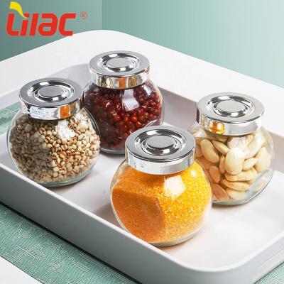 China Freshness Preservation Lilac Free Sample Reasonable Price 180ml*4/280ml*2 Mason Glass Seasoning/Spice/Honey/Jam Miniature/Mini Jar With Lid for sale