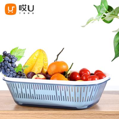 China Hey Low Sustainable Free Sample Lilac Shipping 2 In 1 Rectangular Kitchen Strainer Set for sale