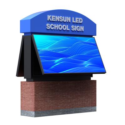 China New Design P5 Outdoor Advertising KENSUN Double Sides Double Faces Education LED Sign Outdoor P5 P10 Two Sides School LED Sign for sale