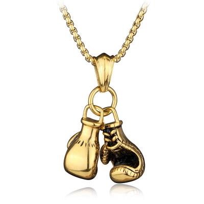 China Punk Mens Steampunk Necklace Box Chain Pairs Boxing Charms Pendants Sports Fitness Jewelry Necklaces Sports Jewelry Men Women R075 for sale