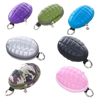 China Hot-selling Fashion Multifunctional Grenade Shaped PU Leather Hand Wallet Key Car Purse Coin Zipper Purse Key Chain R0756 for sale