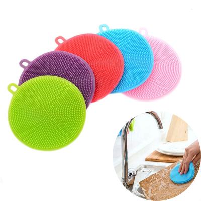 China Hot Selling Silicone Dishwasher Pot Pan Easy Dish Bowl Scrubber Viable Pad for Washing Brushes Kitchen Cleaning BrushesR0759 for sale