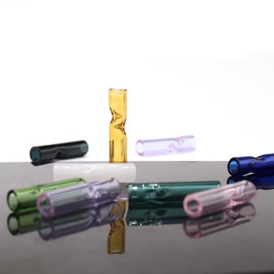 China Mini Cigarette Holder Glass Smoke Pipe Knocker Canoe Bat Smoking Pipe Clear Glass Tube Accept H118 Customized for sale