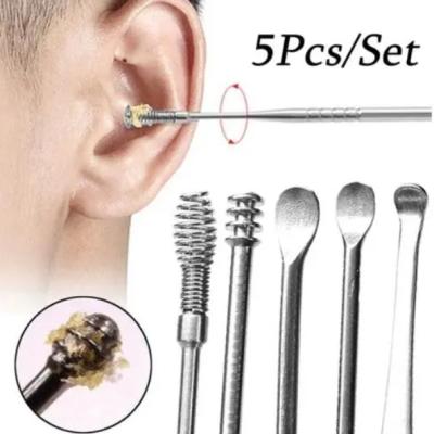 China Soft Fine Cutting Smooth Fine Cutter Stainless Steel Spiral Ear Pick 6 Piece Set Portable Ear Pick Ear Wax Removal Cleaning Spiral Ear Care Tool R0736 'stainless steel for sale