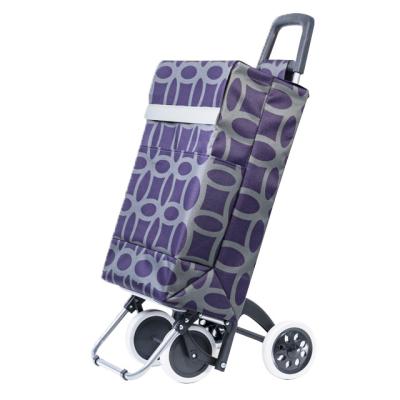 China Durable High Quality Steel Tube With 4 Wheels Folding Shopping Trolley Cart for sale