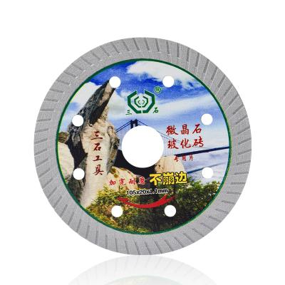 China High Quality Tile Cutting Blade Corrugated Brick Saw Blade Vitreous Ceramic Microcrystalline Stone Saw Blade 105*20*1.1mm for sale