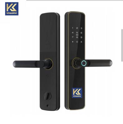 China Simplicity Khosine HS-82A Lock Fingerprint Door Lock Black Color Wholesale AA Alkaline Modern Cheap Smart Biometric Aluminum Alloy for sale