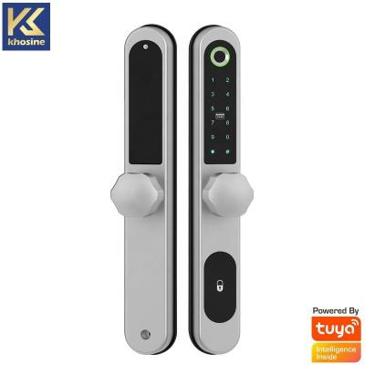 China Aluminum Alloy Khonse KH-07 Wonderful Fingerprint Smart Door Lock with Smartphone Blue Tooth BLE Tuya APP Remotely Open for Aluminum Doors for sale