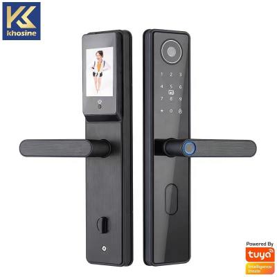 China Hotel Apartments Home Office HS-05V Khosine Fingerprint Smart Door Lock with Camera for Apartment Home Office Tuya Wholesale Cheap APP prices open remotely for sale