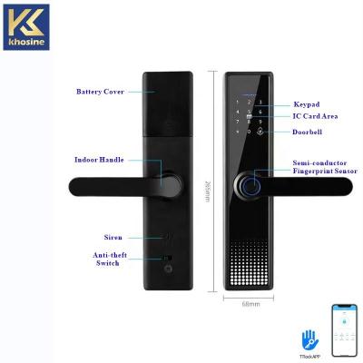 China HS-07 Khosine Office Home Wooden Door Fingerprint Smart Sale TTLOCK Sale TTLOCK Cheap Competitive Price APP APP TUYA for Apartment Office for sale