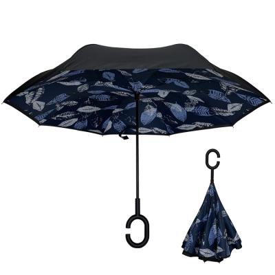 China Hot Sale YS-8001 Reverse Canopy Double C Inverted Umbrella Portable Waterproof Plastic Outdoor Car Handle Cars Friendly for sale