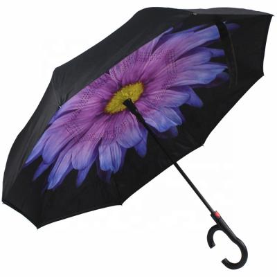 China car-friendly wholesale YS-8038 double layer reversed umbrella custom printing reverse umbrella for car for sale