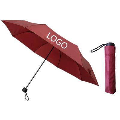 China Folding Umbrellla YS-3008 Cheap Promotional Gift Folded Umbrella With Logo Advertising Portable Manual Open 3 Times Custom Umbrella With Logo for sale