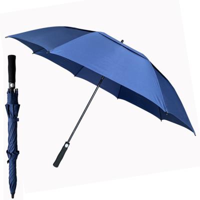 China Large Quantity Size YS-7049 Custom Advertising High Windproof Umbrella With Auto Open Wind Duct Golf Umbrella With Logo for sale