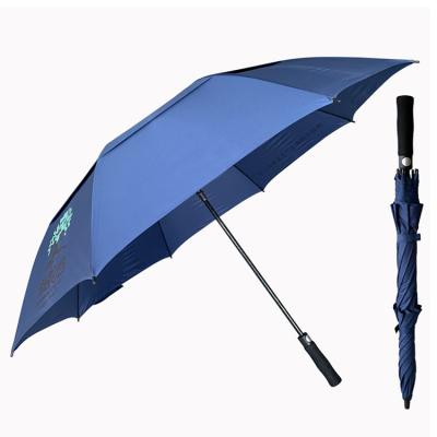 China Wholesale YS-7049 Golf Windproof Umbrella Large Size Vent Custom Double Layer Extra Large Auto Open Logo Golf Windproof Umbrella for sale