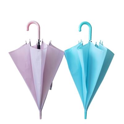 China YS-1108 Minimalist Factory Supply Colored POE Match Colors Handle Top And Tips Auto Open Straight Colorful POE Umbrella for sale