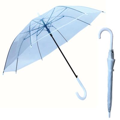 China Minimalist factory direct wholesale promotion Logo Clear Transparent Plastic Automatic POE custom open umbrella YS-1007 for sale