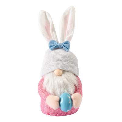 China Eco-friendly Rabbit Pink Dwarf Ear Easter Old Man Doll Elf Share Number Participation Egg Doll Faceless Decoration for sale