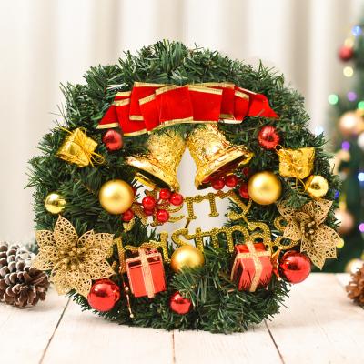 China Hot Selling Christamas Home Decoration Amazon Christmas Wreath 30cm Christmas Ornaments Hanging Creative Simulation Wreath Decoration for sale