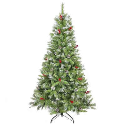 China 6ft Eco-friendly High Density PVC Luxury Artificial Christmas Tree with Pine Cones for Christmas Festival Home Decoration for sale