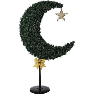 China Eco-Friendly Artificial Tree Eid Ramadan Moon Tree of Eid Mubarak Home Decoration Green White for Islamic Muslim Christmas for sale