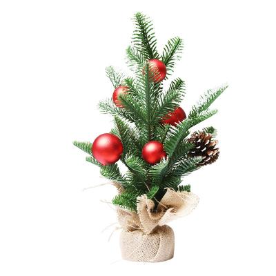 China Factory Supply Eco-friendly Mini Artificial PE Christmas Tree Direct Christmas Tree with Pine Cones for Christmas Home Decoration for sale