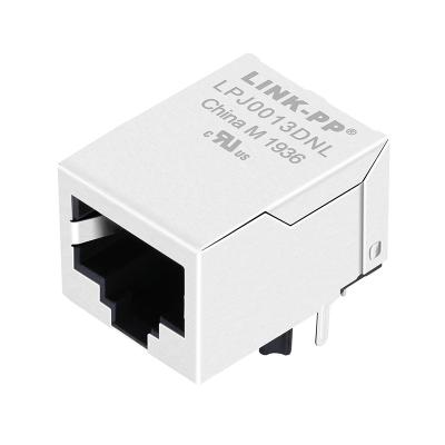 China Through Hole HY901129A 10/100 Single Hole Base-T Jacks RJ45 Magnetic Left Modular Female Connector for sale