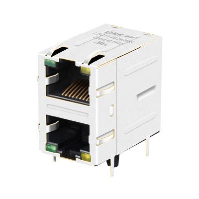 China PCB 71F-1202GYDZ2NL 2*1 RJ45 Port Ethernet RJ45 Socket Connector for sale