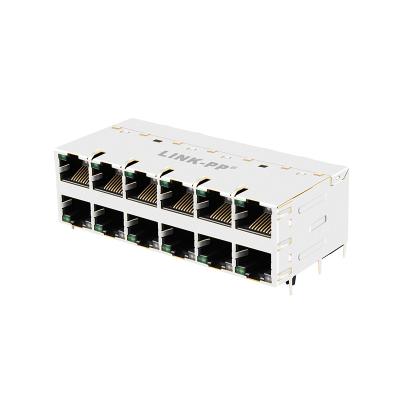 China PCB 1840860-6 Gigabit RJ45 Modular Female Connector 2X6 Jack for sale