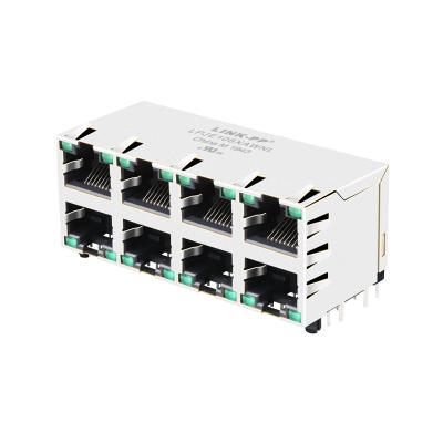 China RJSAE-5385-08 PCB withoout Transformer Shielded 2X4 Port RJ45 Modular Jack for sale