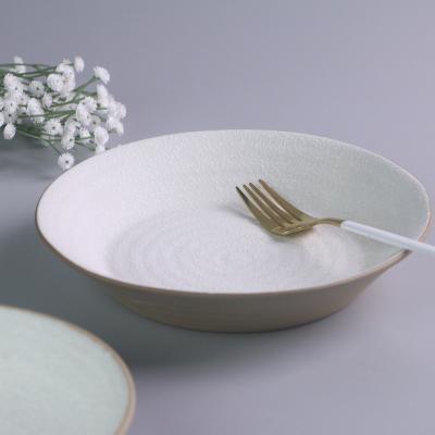 China Wholesale Nordic Ceramic Viable Creative Tableware Restaurant Household Porcelain Dish Soup Dish Pasta Dish Matt for sale