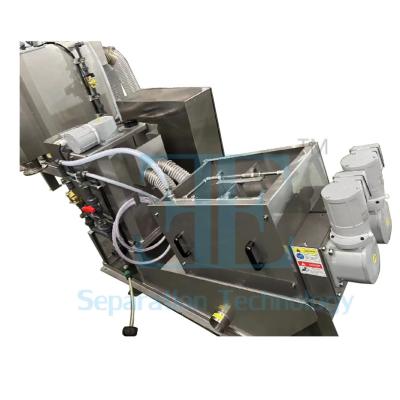 China 12000L/H Dewatering Screw Press Machine 40kg/H Multi Plate Screw Press for sale