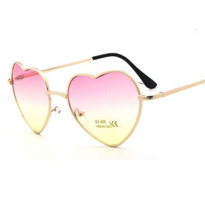 China Wholesale Fashion Love Metal Sunglasses Peach Heart Sunglasses Women Gradient Sunglasses for sale