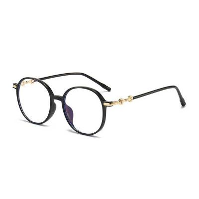 China 2022 fashion shape round optical glasses sight for women men TR90 sight CP metal temple glasses can print logo for sale