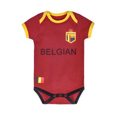 China 100% Organic Cotton World Cup Soccer Newborn Baby Boy Girls Clothes for sale