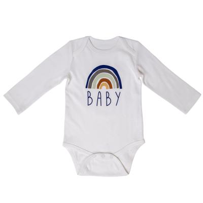 China Rainbow Organic Baby Annoucement Baby Pregnancy Cotton Onesie Long Sleeve Baby Outfit Jumpsuit for sale