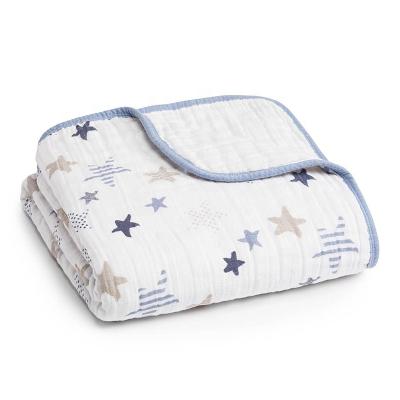 China Anti-pilling BKD 100% GOTS Organic Cotton Receiving Newborn Baby Blanket for sale