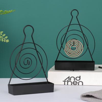 China Viable Nordic Black Spiral Sandalwood Ash Shelf Mosquito Incense Holder Fly Censer Home Living Room-Shape Repellent for sale