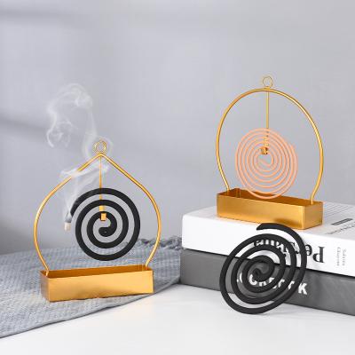 China Factory Low Price Viable Mosquito Coil Holder Wholesale Mosquito Coil Holder High Quality Heart Shaped Round Metal Sandalwood Bracket for sale