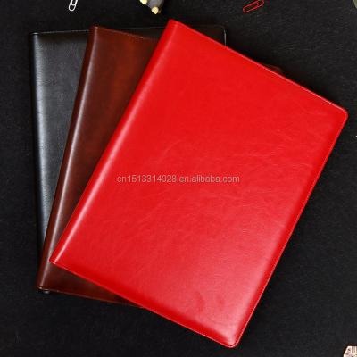 China Luxury Leather Loose Leaf Custom A3 A4 Folder Hardcover Book Manager Portpolio Folder Printing PU Work Document Document Folder for sale