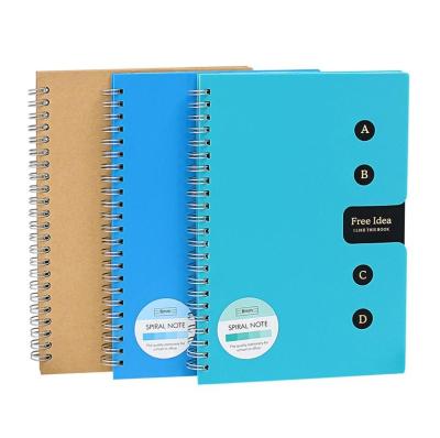 China Spiral School Customized Cheap A5 PP PVC Coating Printed Thick Paper Notes Coil A6 A7 Journal Exercise Book Spiral Note For Students for sale