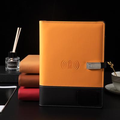 China Custom Multi-Function USB Leather and Diary Diary Notebook Box Package Hardcover Business Notepad Organizer Notebook With Power Bank for Gifts for sale