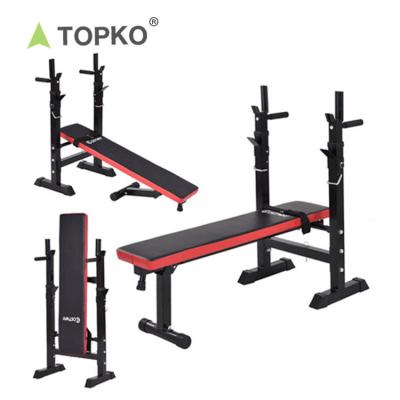 China TOPKO Dumbbell Weight Lifting Training Gym Equipment Foldable Professional Fitness Foldable Adjustable Bench Commercial Flat Press Bench Set for sale