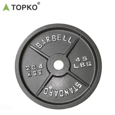 China TOPKO Universal Hot Sales Gym Fitness Bar Bell Cast Weight Plates for sale