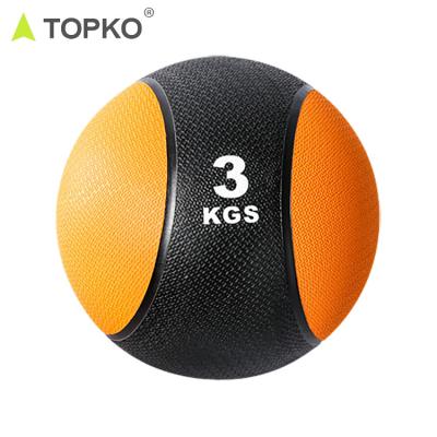 China Hot Selling Double Color TOPKO Gym Workout Rubber Double Color Medicine Ball New Medicine Ball for sale