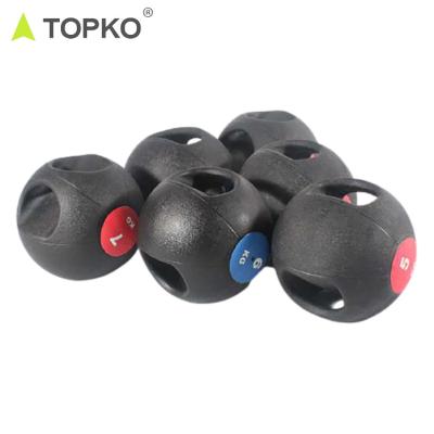 China Wholesale Gym Full Body Double Grip TOPKO Double Grip Rubber Tread Medicine Ball Workout Exercise for sale