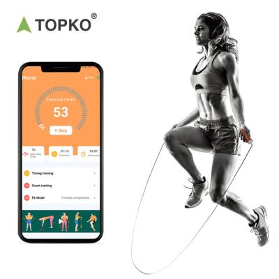 China TOPKO Durable Wholesale Kids Ship Logo Adjustable PVC APP Digital Wireless Custom Smart Jump Rope Jumping With Counter for sale