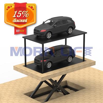 China MORNING Customized Stationary Car Scissor Lift Table Double Platform Non-slip Underground Car Lift For Cars Garage 6000*3000mm for sale